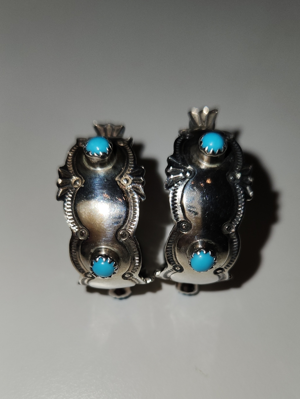 Sterling Silver Turquoise Clip-On Earrings